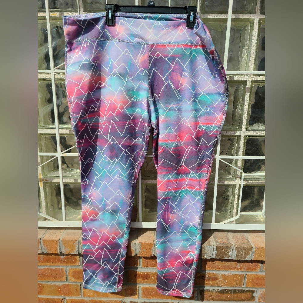 Mossimo Supply Co. Activewear Sky Pastel Mountains tye dye leggings size 3x
